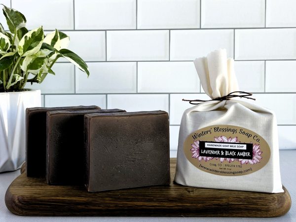 Lavender and Black Amber Goat Milk Soap - Image 4