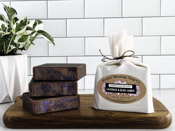 Lavender and Black Amber Goat Milk Soap - Image 3